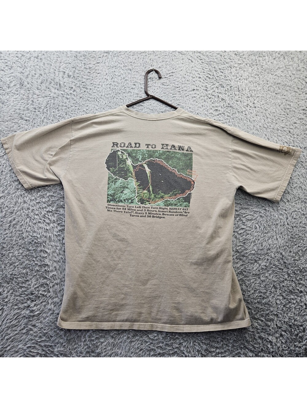 Crazy Shirts Hawaii T Shirt The Road To Hana Maui XL Kona Coffee Dyed Vintage